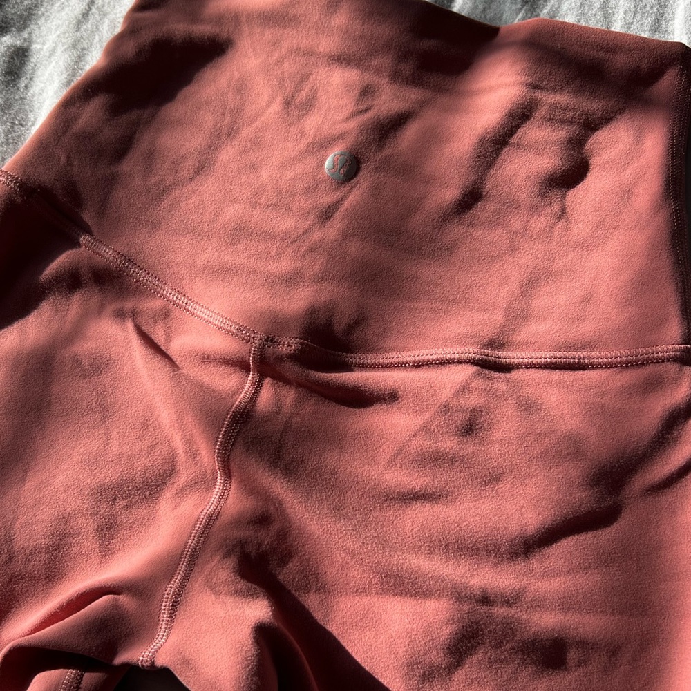 Pink Lululemon align biker shorts
